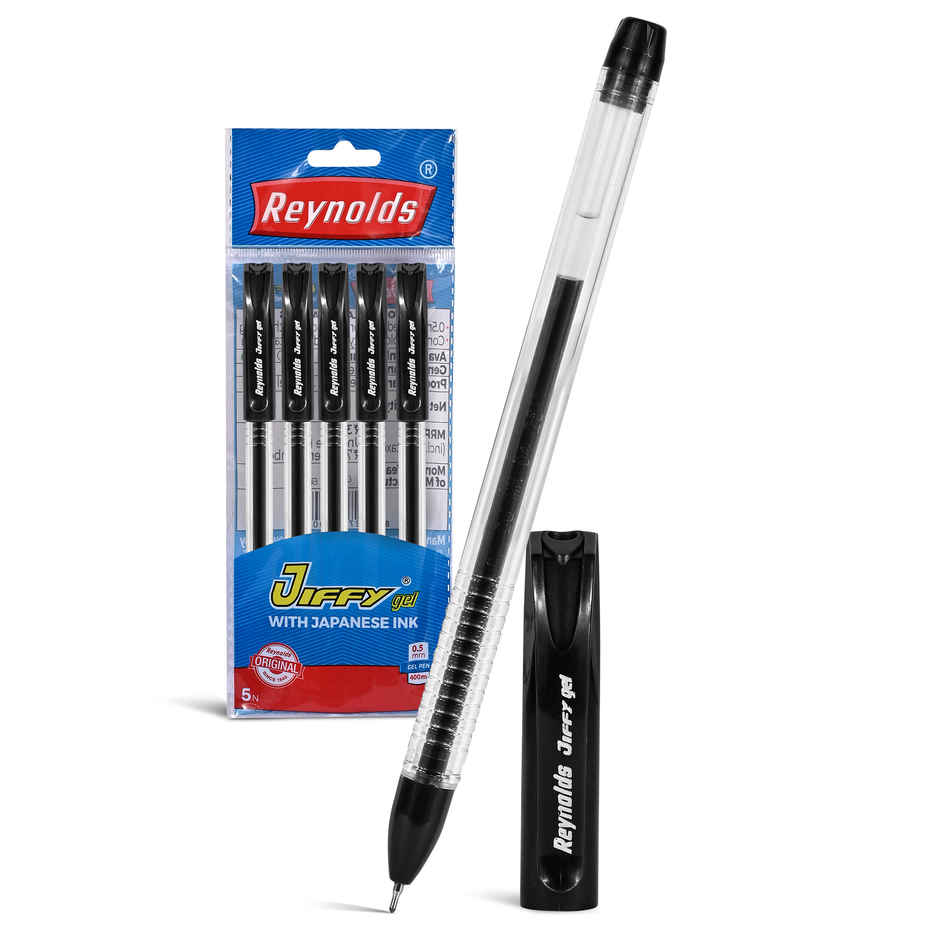 Reynolds Jiffy Gel Pen Set (5 Black Pens)