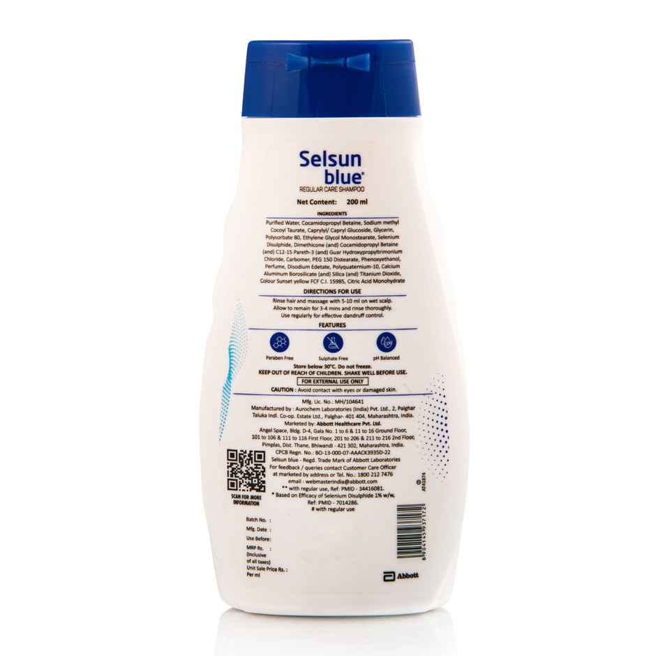 Selsun Blue Regular Care Anti Dandruff Shampoo | Relieves From Dandruff Related Itching
