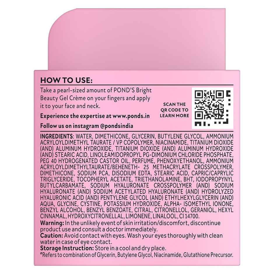 Pond's Bright Beauty Gel Cream With Glutaboost Niacinamide Complex For Fading Dark Spots