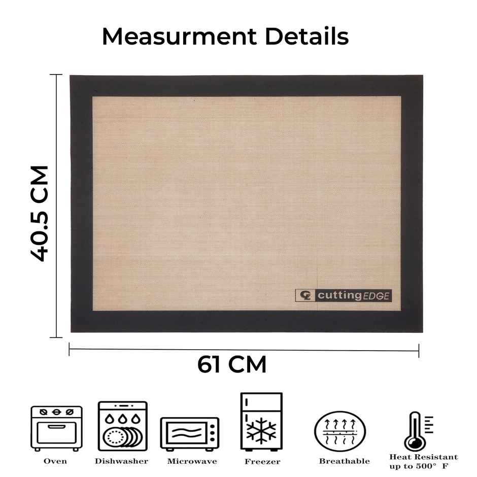 Cutting EDGE Silicone Baking Mat |Non-Stick Glass Fiber Sheet for Dough,Cookies,Macaroons|Large Size