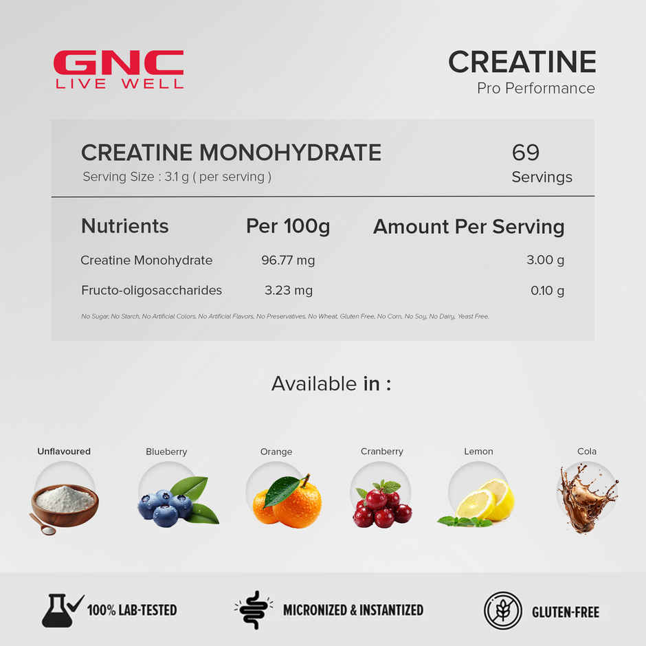 GNC Pro Performance Creatine Monohydrate Blueberry