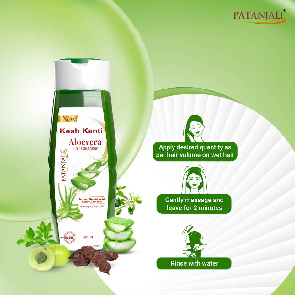 Patanjali Kesh Kanti Aloe Vera Hair Cleanser Shampoo Scalp Cleansers for Soft and Thick Hair