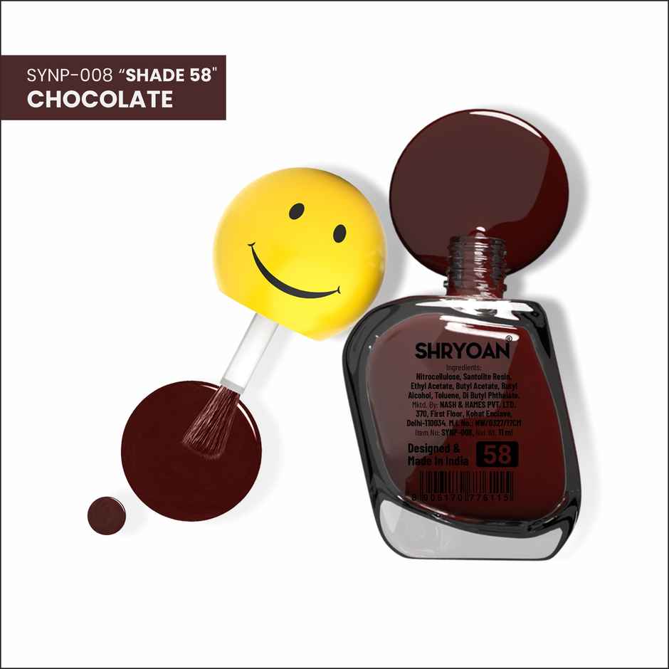 Shryoan Smily Nail Enamel with Enhanced Colour | Chocolate