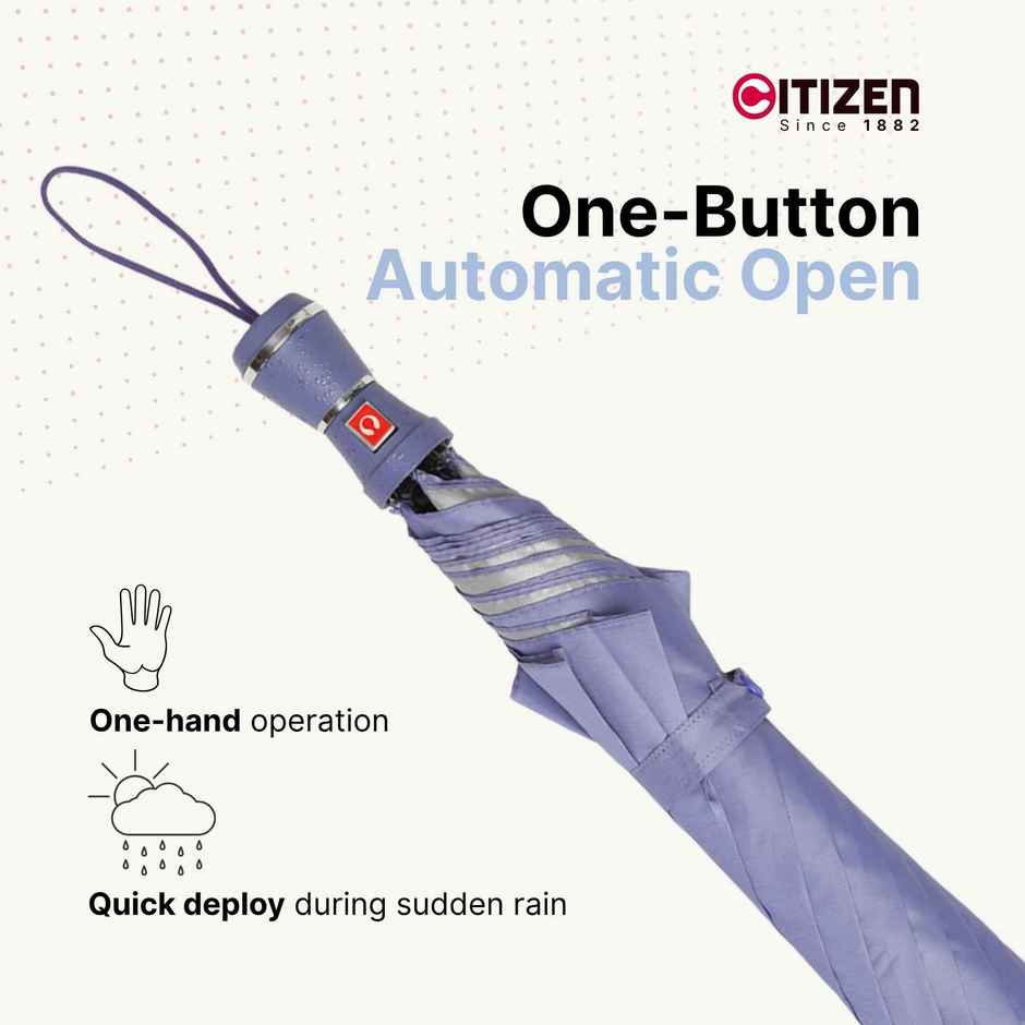 Citizen 2 Fold 21 Inch Purple Mono Silver Umbrella
