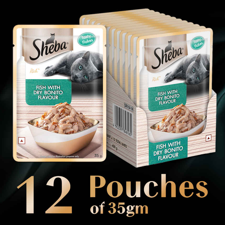 Sheba Rich Adult Fish with Dry Bonito Flavour Wet Cat Food