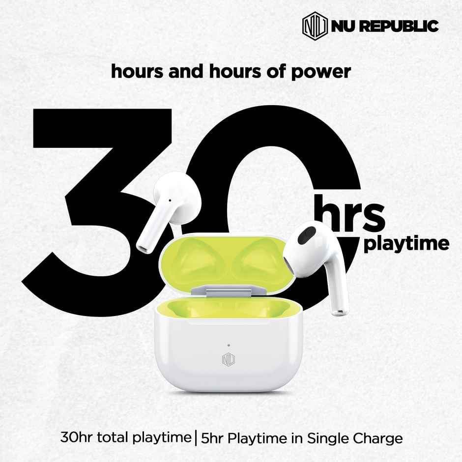 Nu Republic Urban 4 with upto 30 hrs Playtime, X-Bass, ENC, Fast Charging Bluetooth - Green