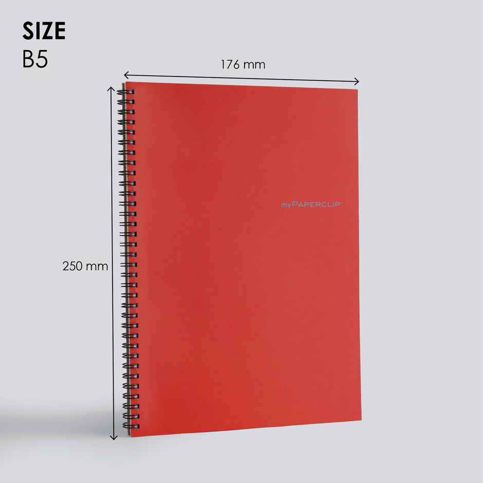 myPAPERCLIP - Neo Wiro Series NoteBook, 160 Pages, B5-Ruled-Red