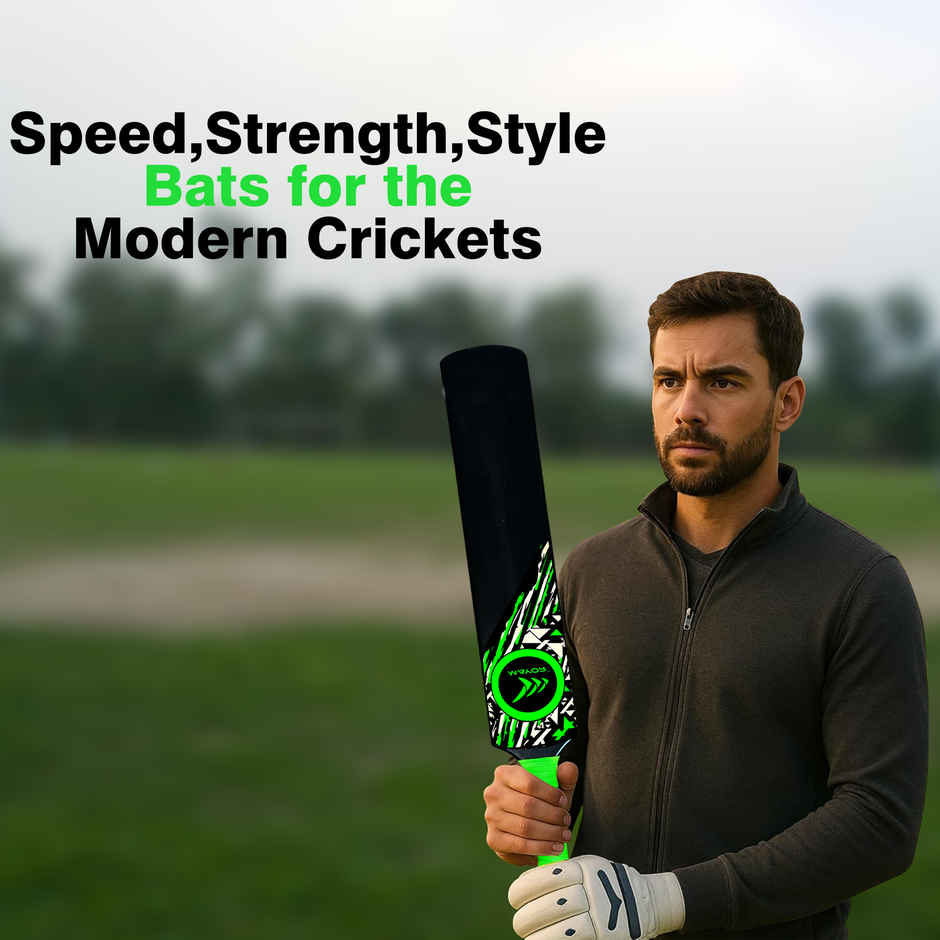 Mayor Blaster Cricket Bat for Kids & Adults| Practice Bat | PVC-Plastic Cricket Bat | Black-Green