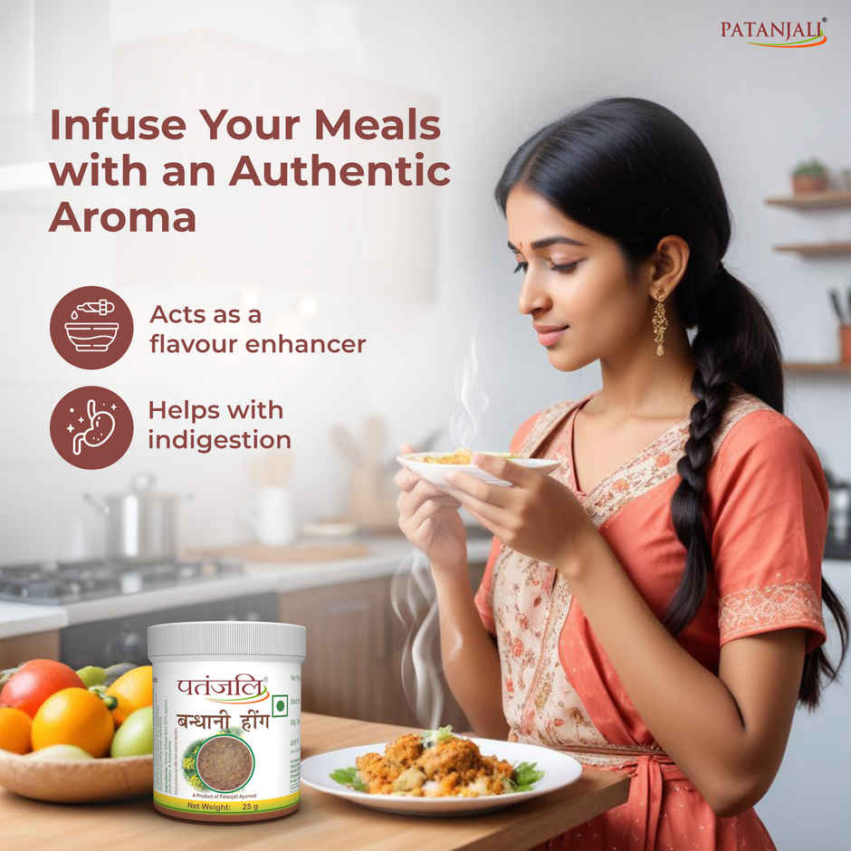 Patanjali Bandhani Hing Compounded Asafoetida Powder Strong Aroma