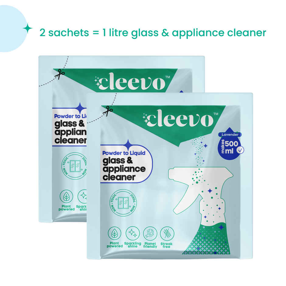 Cleevo Natural Glass Cleaner & Appliance Cleaner Spray Refill Pack