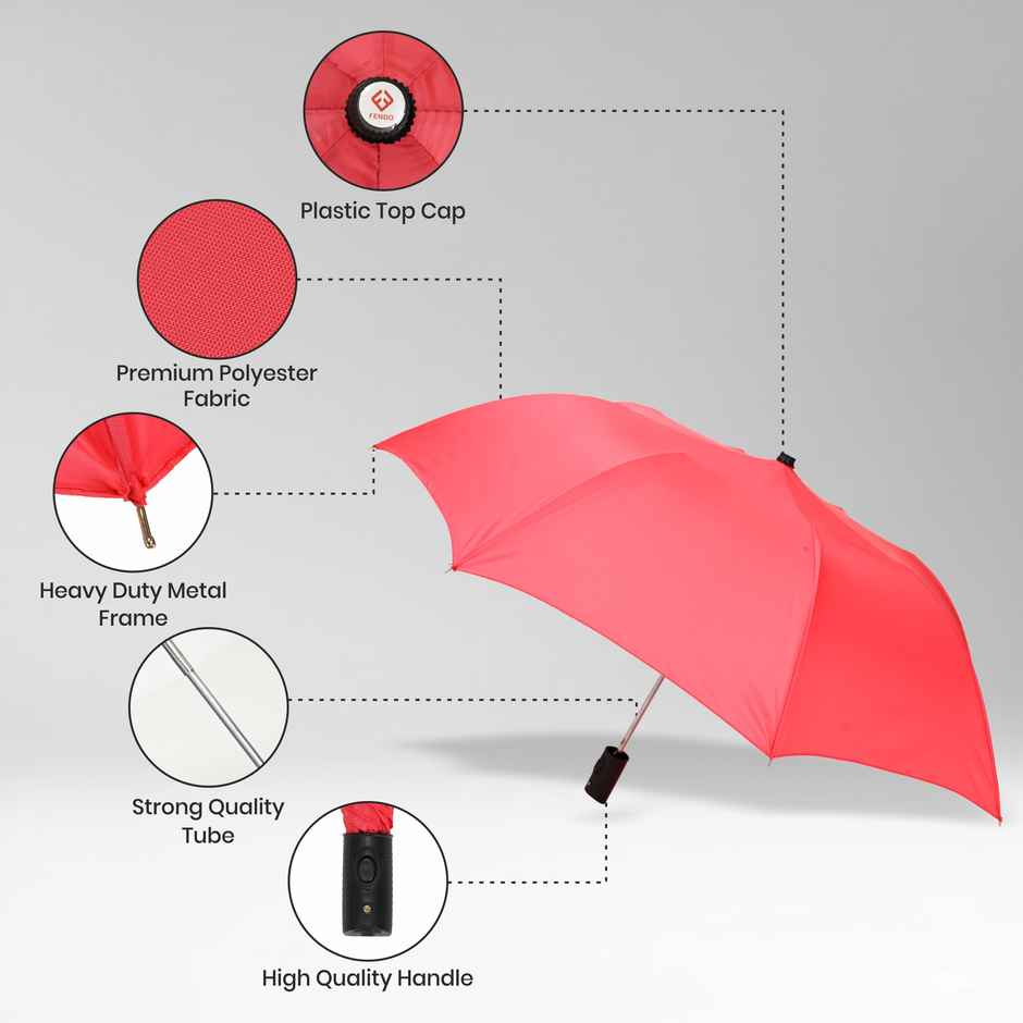 Eume Leatrix 21 Inch 2 Fold Auto-Open Umbrella | Red