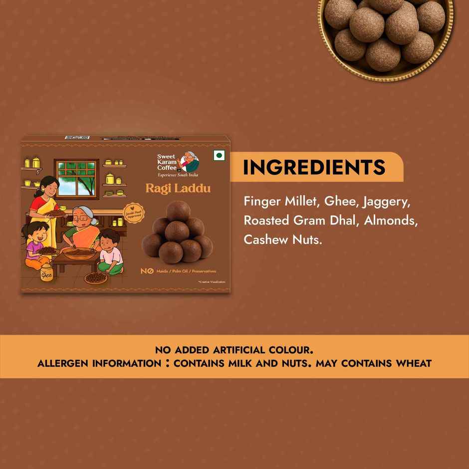 Sweet Karam Coffee White Sugar Free Ragi Laddu | No Preservatives