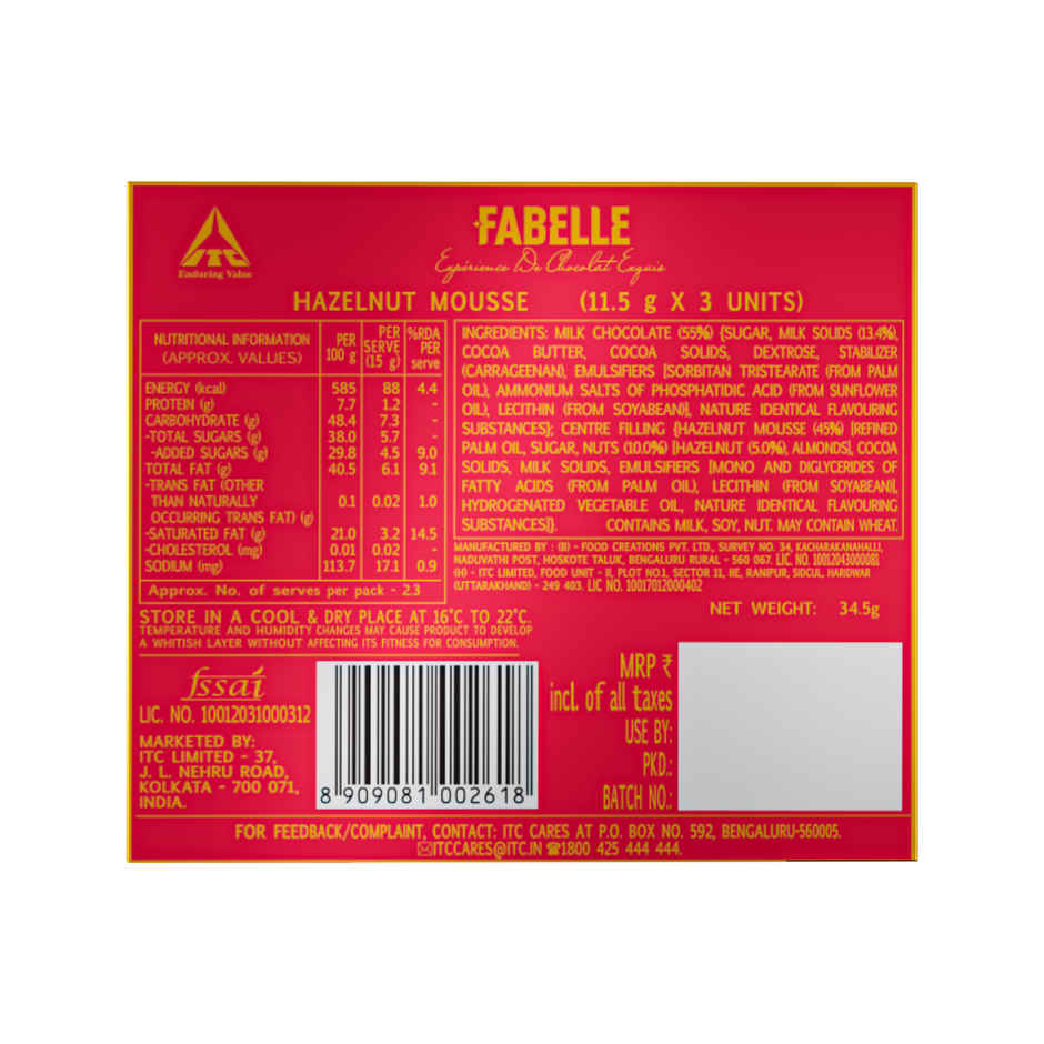 Fabelle Hazelnut Handcrafted Chocolate Truffles | Inspired By Classic Desserts | Assorted