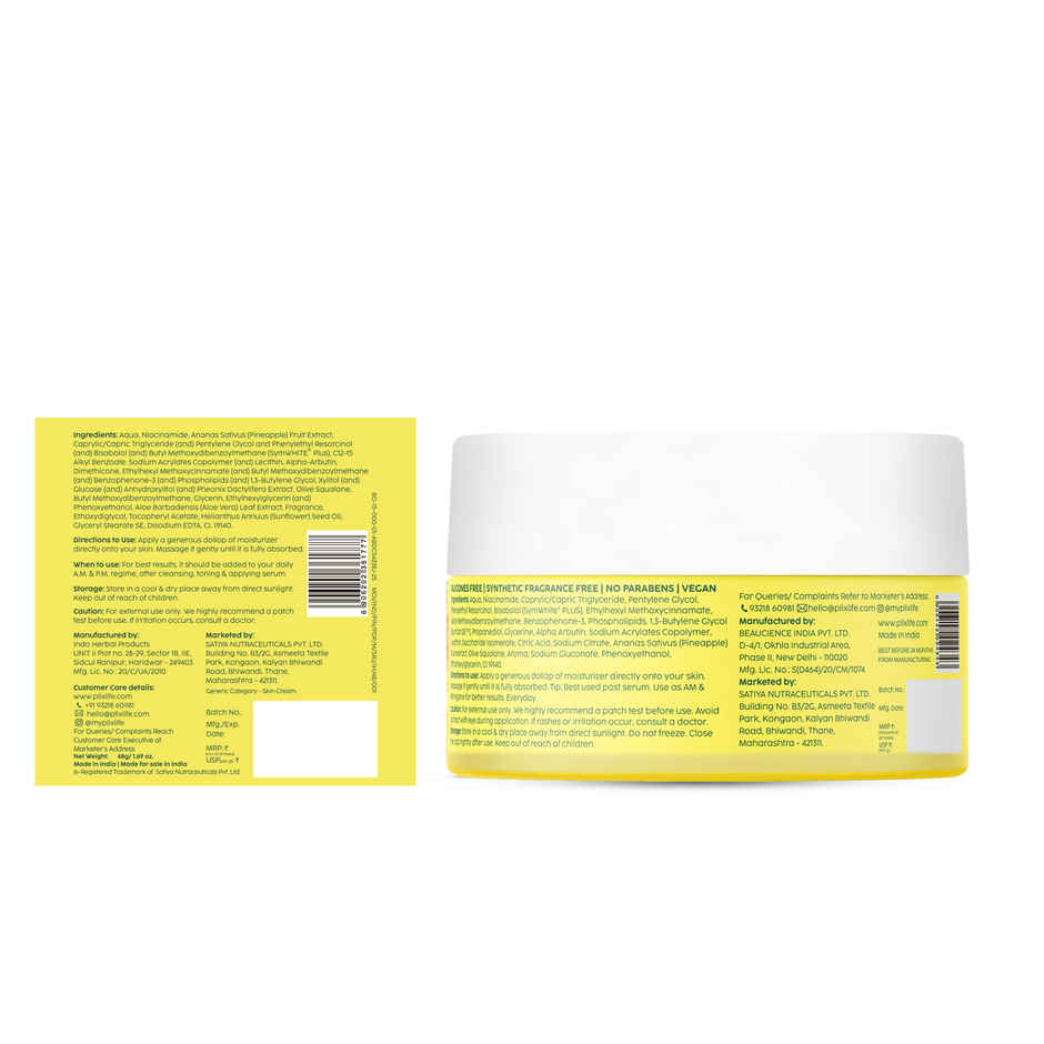 Plix Pineapple Moisturizer for Pigmentation & Dark Spots | Alpha Arbutin & Olive Squalane