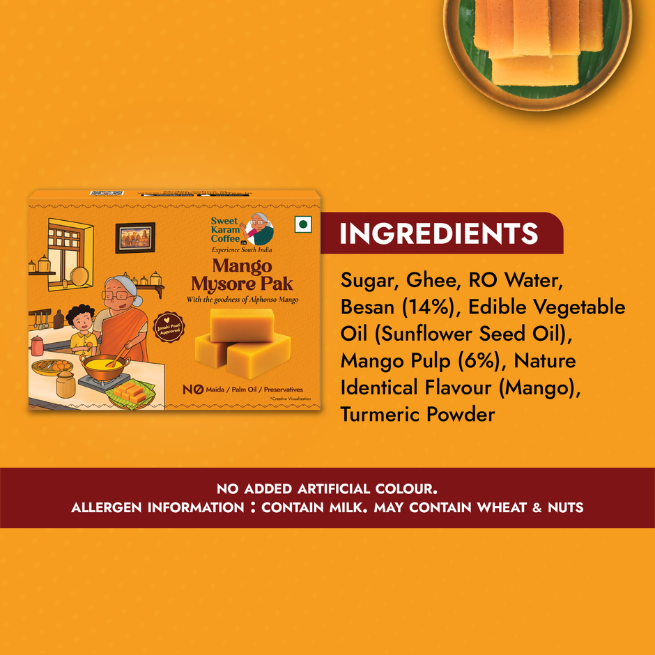 Sweet Karam Coffee Mango Mysore Pak By Sweet Karam Coffee - No Preservatives