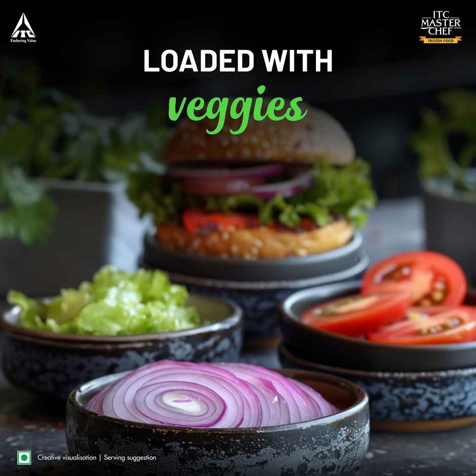 ITC Master Chef Veg Burger Patty | Loaded with Veggies | Crispy & Delicious | 8 pieces Combo  