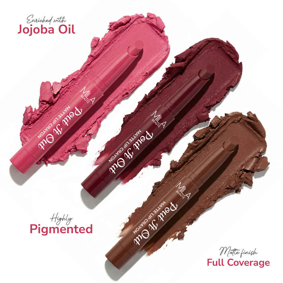 Mila Beaute Pout It Out Lip Crayon Matte Finish Highly Pigmented | 106 Aurora