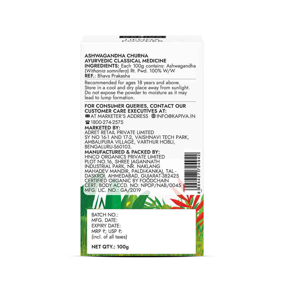Kapiva Ayur FOODs Organic Ashwagandha Powder