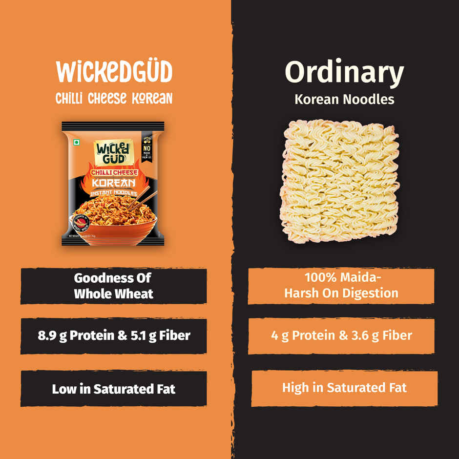 Wickedgud Chilli Cheese Instant Korean Noodles