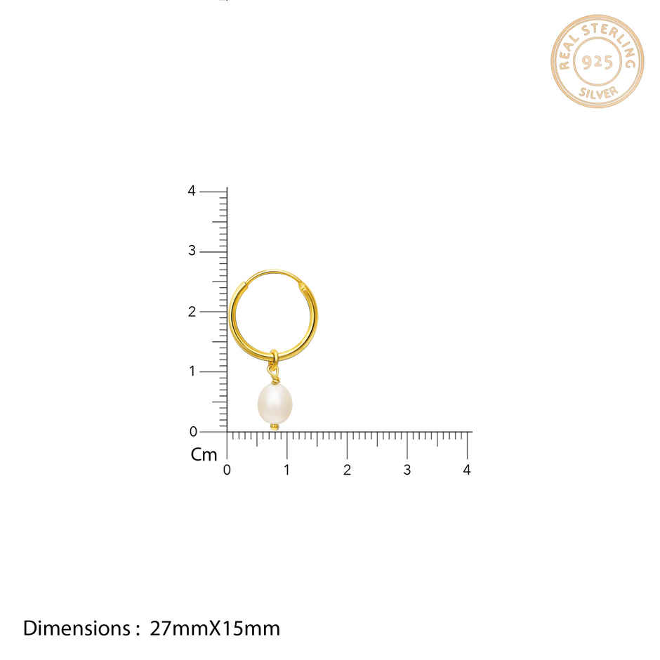 Giva Golden Pearl Drop Hoops