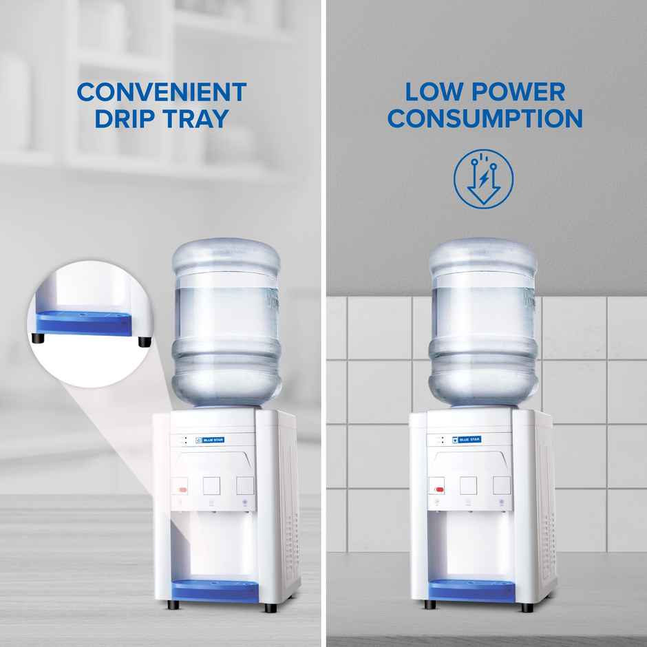 Blue Star Table Top Bottled water dispenser | 3 faucets | BWD3TTGA | White