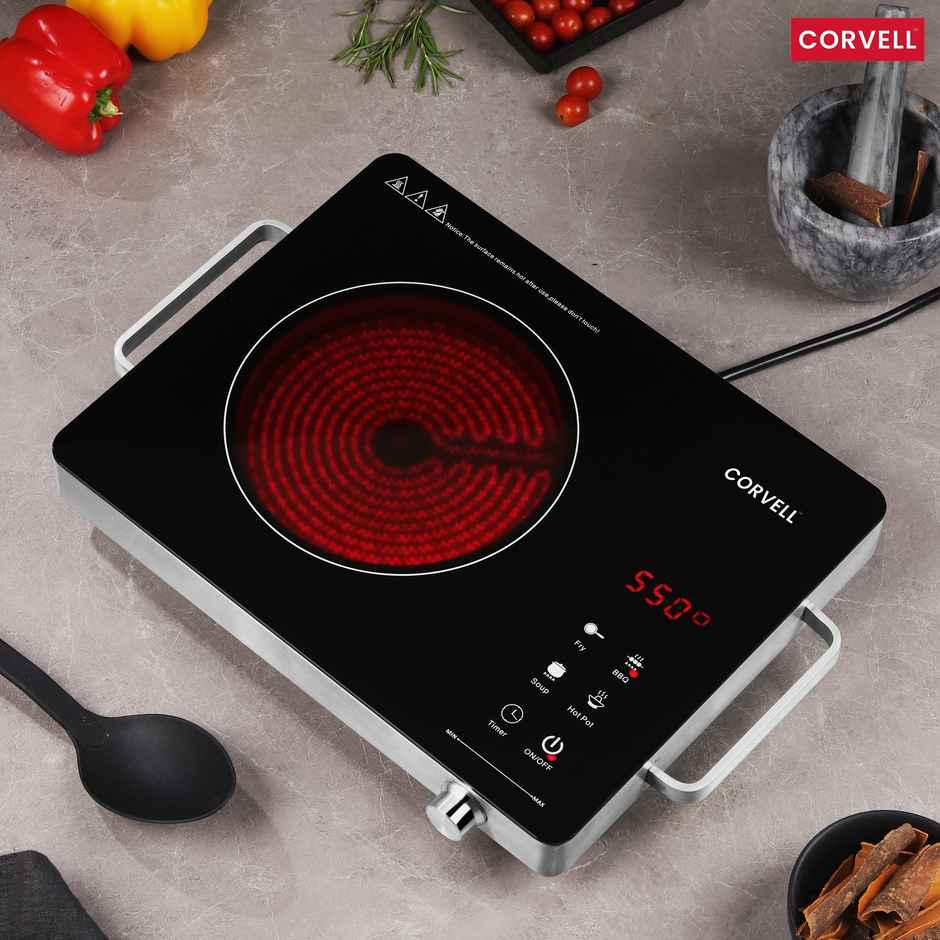 CORVELL Cook-Top Infrared Cooktop 2200W | Glass Top Electric Stove for Kitchen