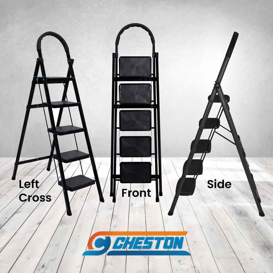Cheston Apex Series 5 Step Steel Ladder Black