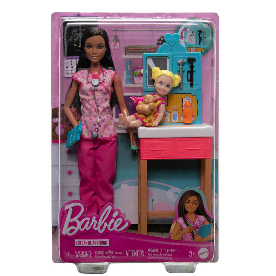 Barbie Pediatrician Doctor Playset Pink Scrubs