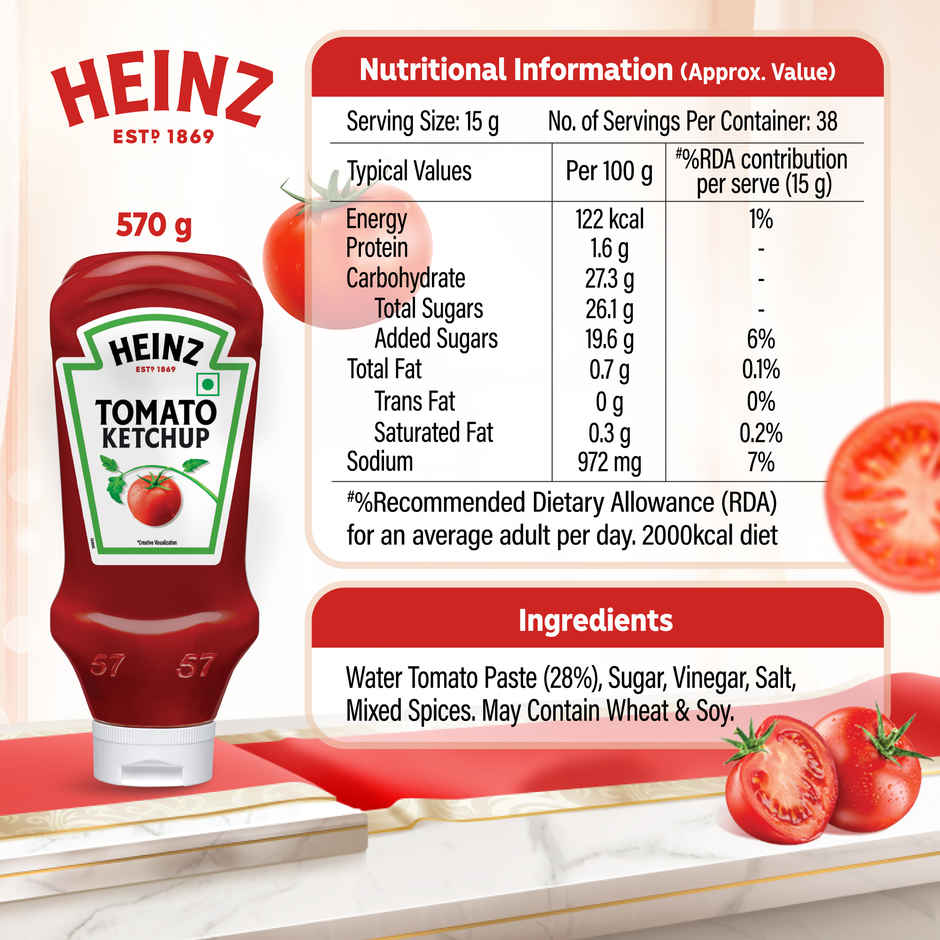 Heinz Tomato Ketchup Top Down Bottle