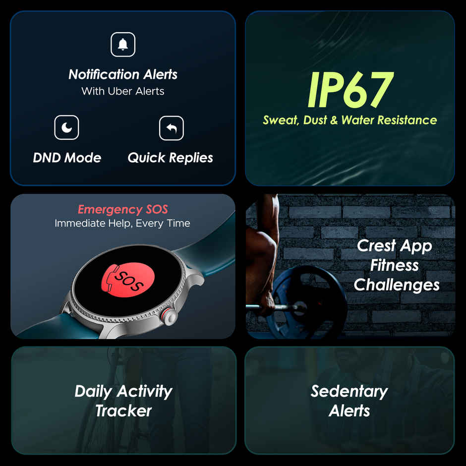 boAt Lunar Discovery w/ 1.39" (3.5 cm) HD Display, Turn-by-Turn Navigation, DIY Watch Face Studio, BT Calling - Active Blue