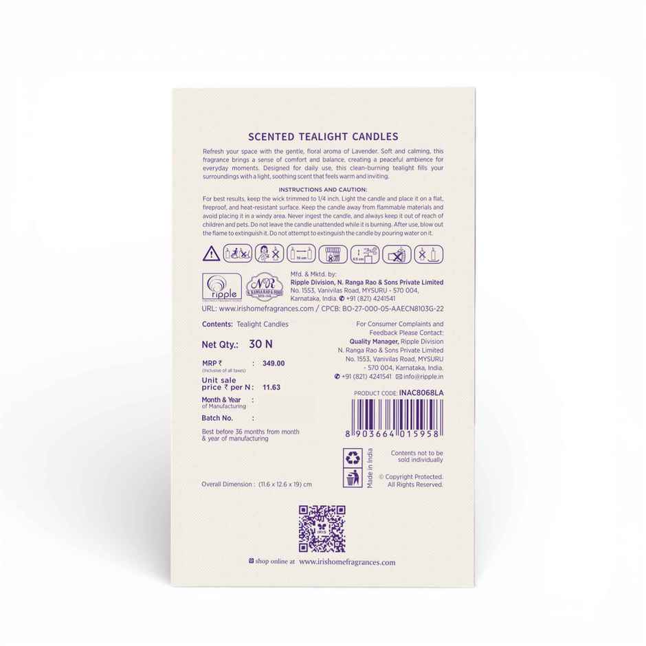 IRIS Lavender Scented Tealight Candles