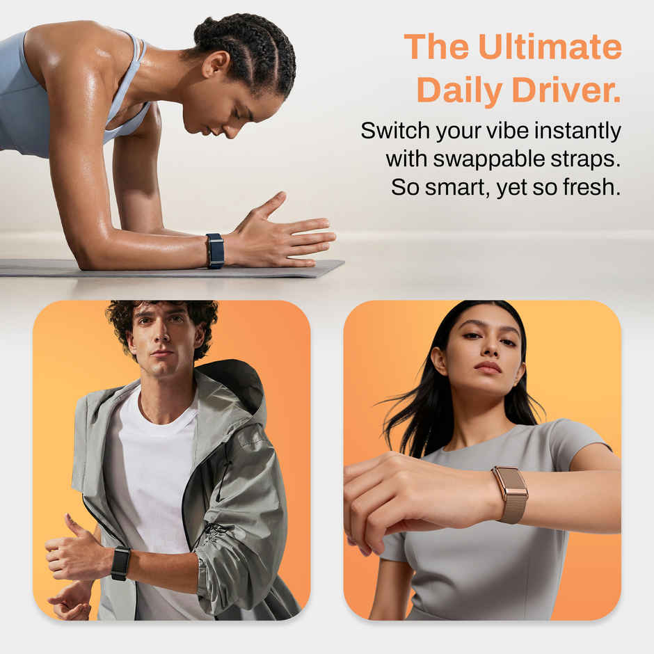 Pebble Pebble Qore 2 Smart Band with HR, SpO2, HRV, Temp, Sleep, Calls, 5ATM, Sports Modes