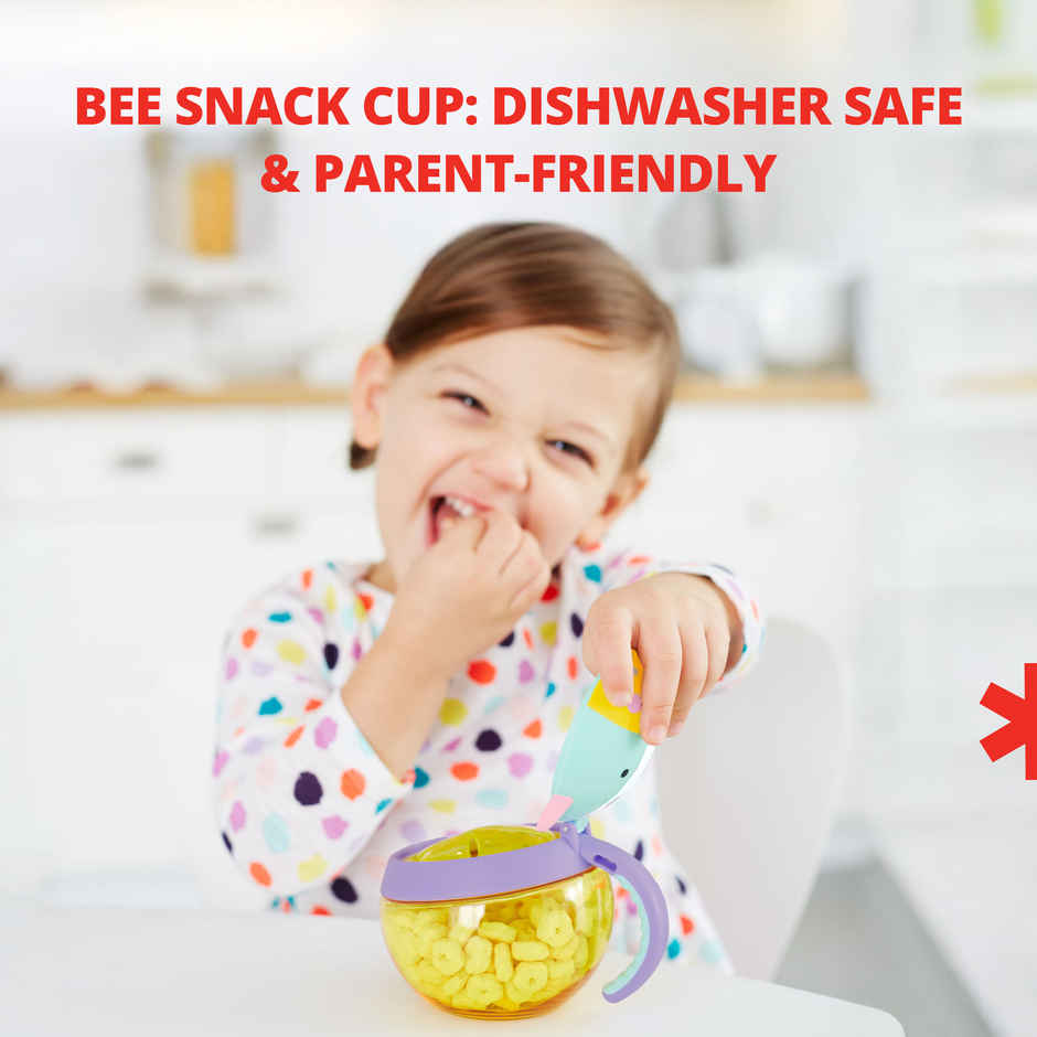 Skip Hop Zoo Snack Cup, Spill-Proof Toddler Snack Container Snap Lid, No-Mess,18- 36 M,Unicorn