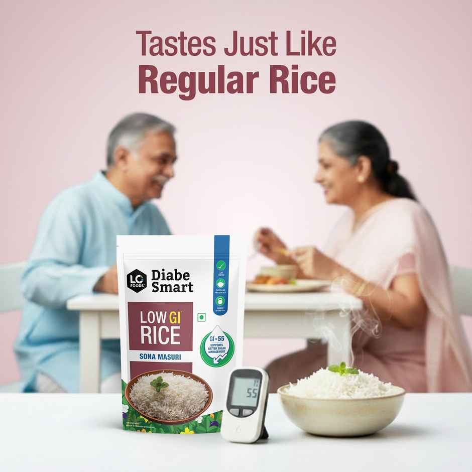 DiabeSmart Low Gi Rice - Sona Masoori Diabetic Care White Rice For Sugar Control