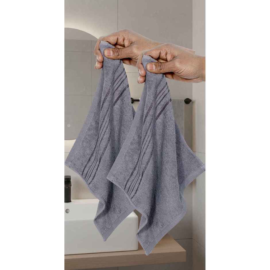 Dream Living Pure Cotton Face Towel 400 Gsm | Grey - 30 x 30 cm