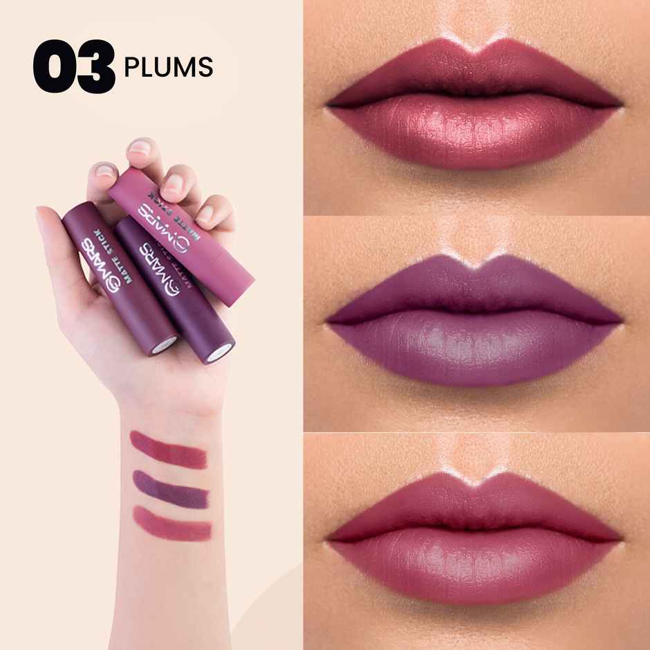 MARS Cosmetics Gift Box Set of 3 Matte Lipsticks | 03-PLUM