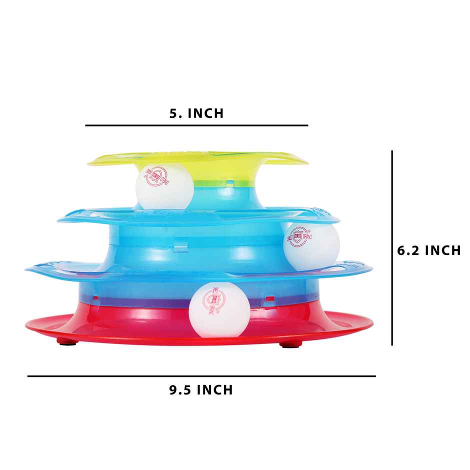 Petcrux Interactive Toy Tower Track Roller With Colorful Balls For Cats & Kittens - Assorted