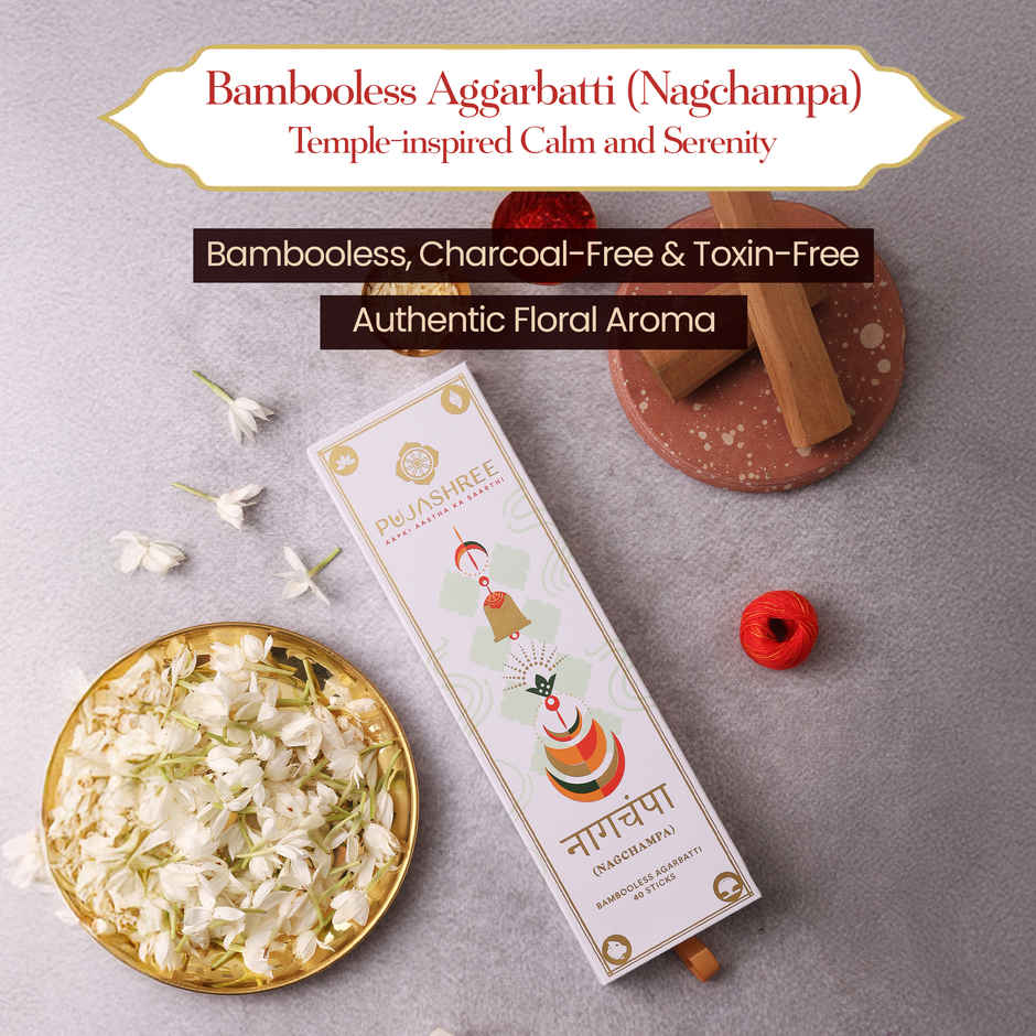 Pujashree Bambooless Agarbatti Nagchampa | 8 Inches