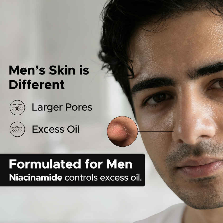 The Man Company Charcoal Face Wash with Niacinamide | Deep Cleanse & Oil Control