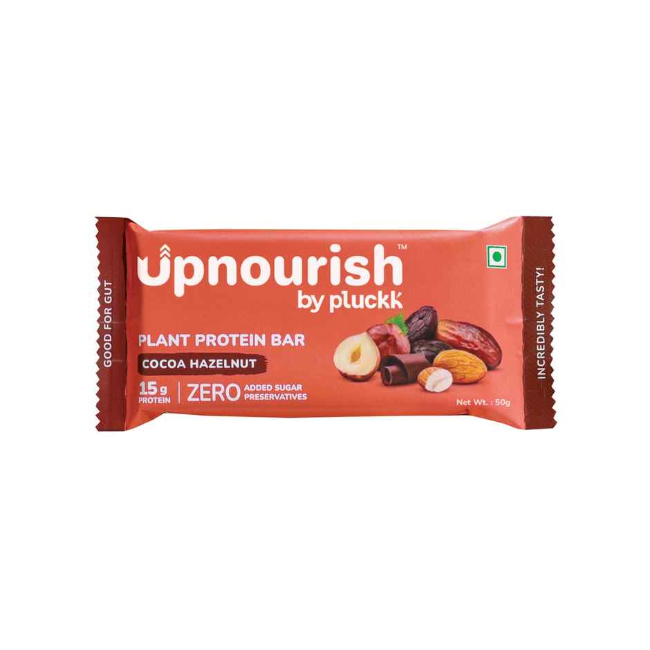 Pluckk Upnourish 15g Plant Protein | Cocoa Hazelnut|No Added Sugar, Preservatives Free|Good For Gut