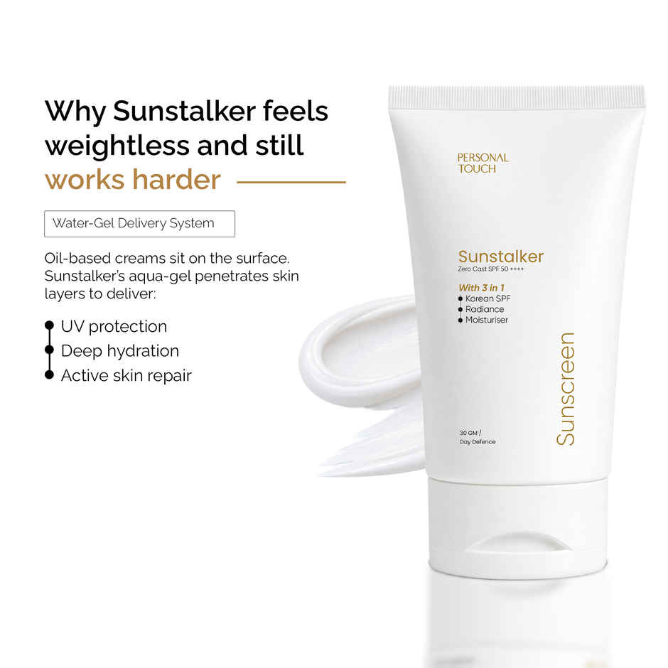 Personal Touch Skincare Sunscreen SPF 50+++ Sunstalker Korea 3-1 Water Based Moisturiser Serum