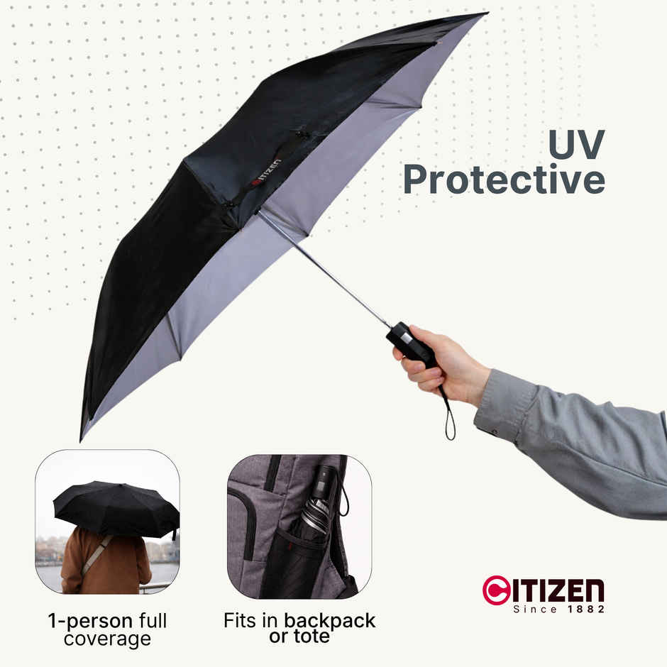 Citizen 21 Black Silver Umbrella | 2 Folds