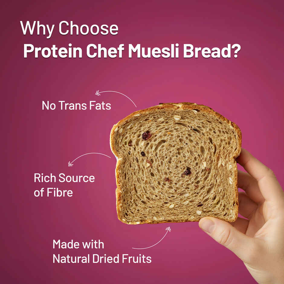 Protein Chef High Protein Muesli Bread | 36g Protein /No Maida High Fiber Bread