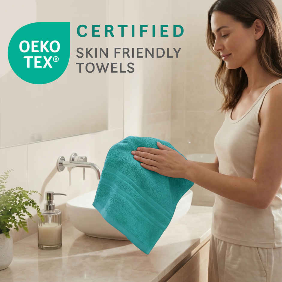 myTrident Comfort Living Cotton Hand Towel Set | Sea Green