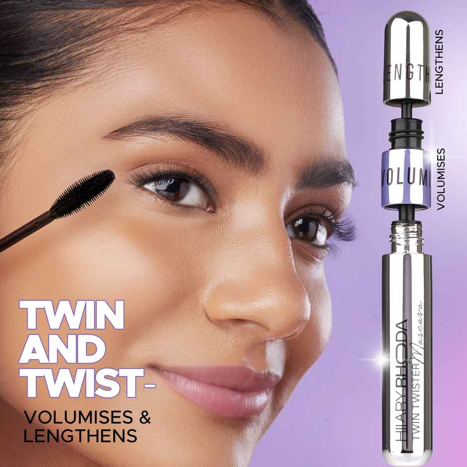 Hilary Rhoda Twin Twister Mascara | Volumises & Lengthens | Waterproof & Smudge-Proof Formula
