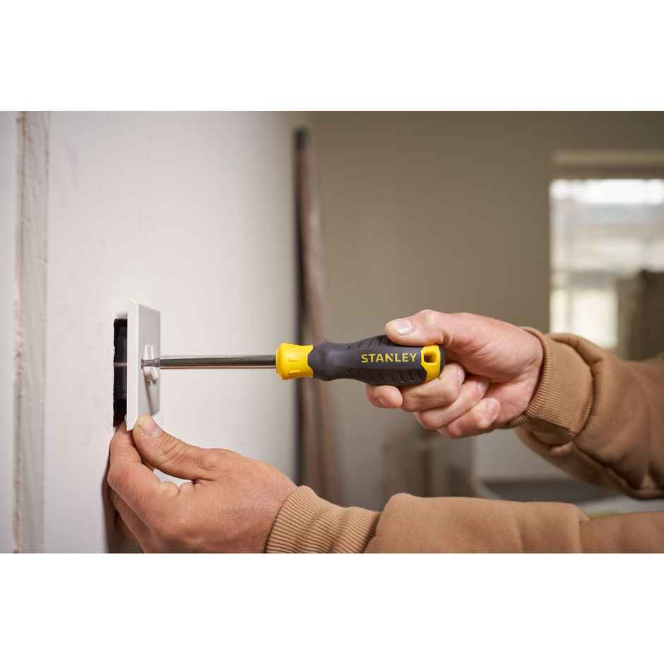 STANLEY 70-885 34-in-1 Screwdriver Set, Rubber Moulded Handle, Magnetic Bit Holder, Yellow & Black