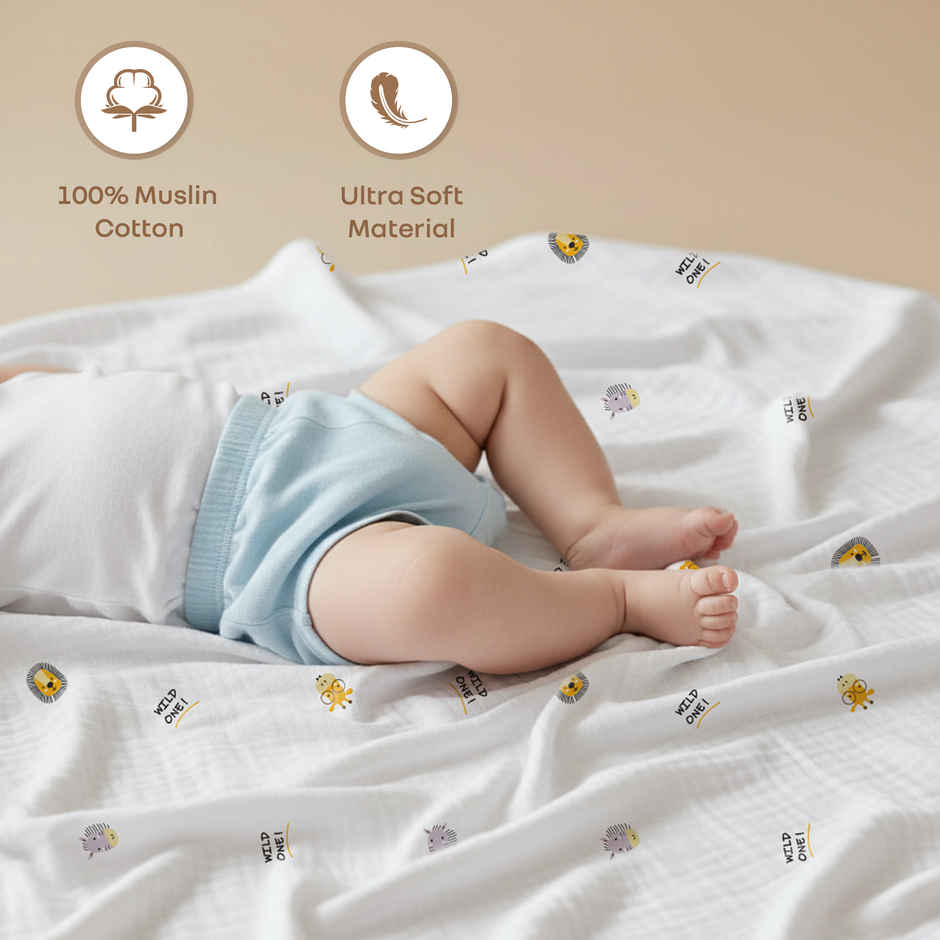 R for Rabbit Softkins Muslin Baby Blanket With 6 Layers
