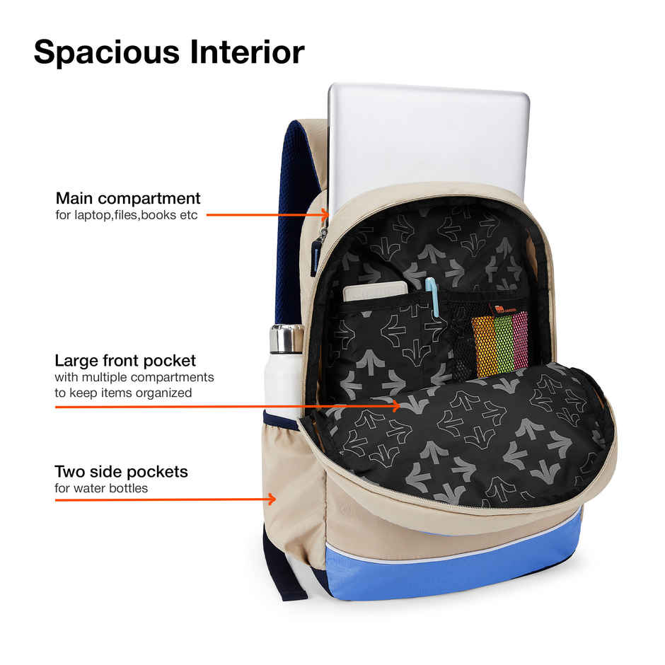 Nasher Miles Backpack for Unisex | Laptop Backpack | Casual History | White - 31L