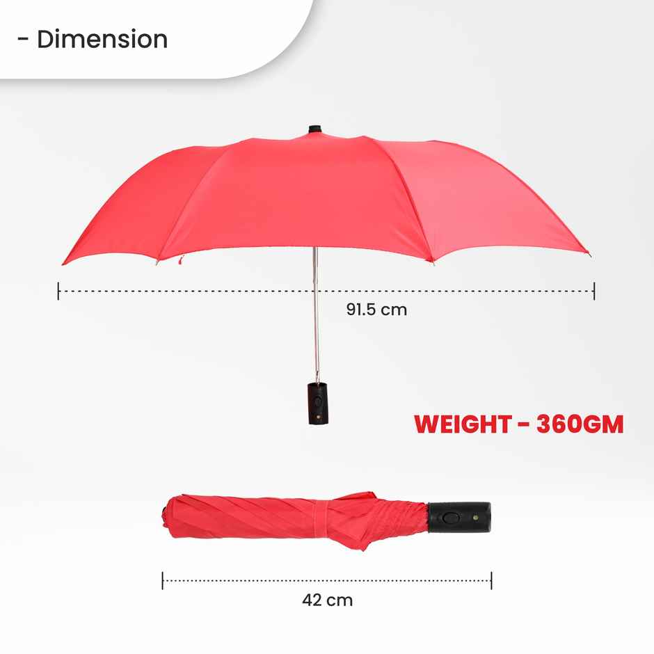 Eume Leatrix Auto-Open Umbrella | Red | 21 Inch | 2 Fold