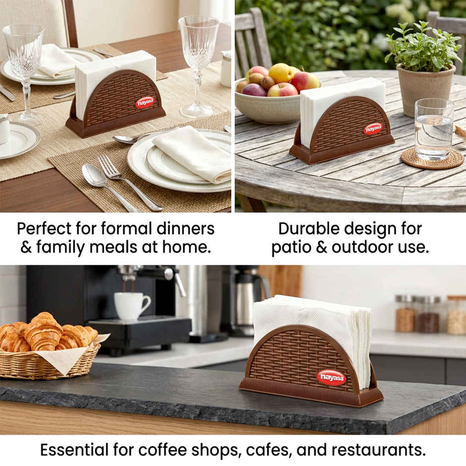 Nayasa Evolve Plastic Tissue Paper Holder | Brown